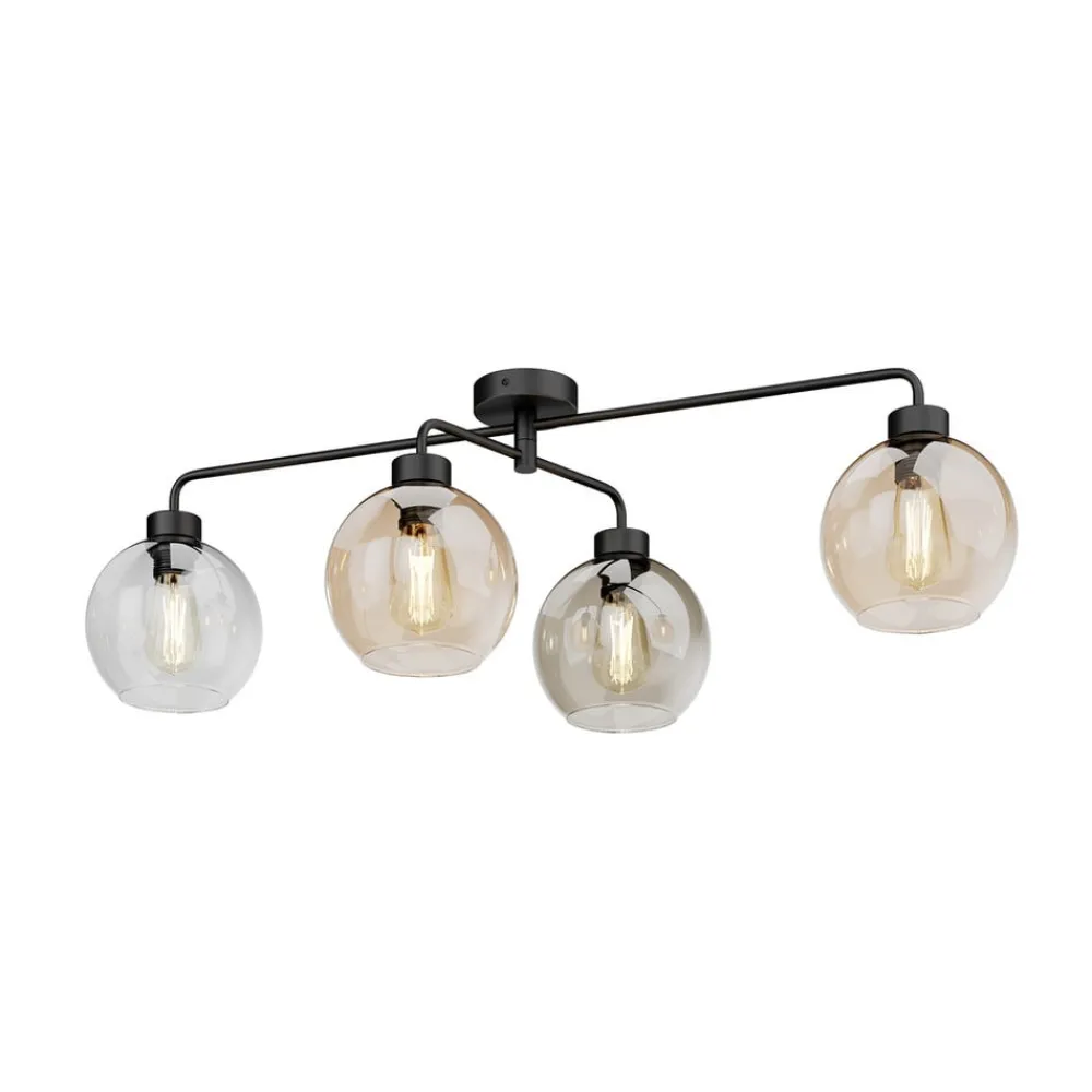 TK Lighting Gang|Loftlamper > Loftlampe Cubus med 4 lyskilder klar/rav/grå
