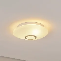 Argon Loftlamper|Loftlamper > Loftlampe Cyril i glas, hvid-messing