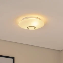 Argon Loftlamper|Loftlamper > Loftlampe Cyril i glas, hvid-messing