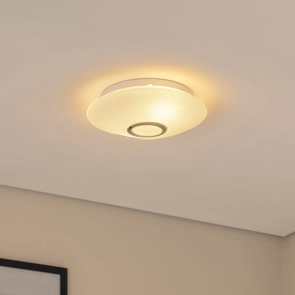 Argon Loftlamper|Loftlamper > Loftlampe Cyril i glas, hvid-messing