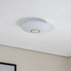 Argon Loftlamper|Loftlamper > Loftlampe Cyril i glas, hvid-messing