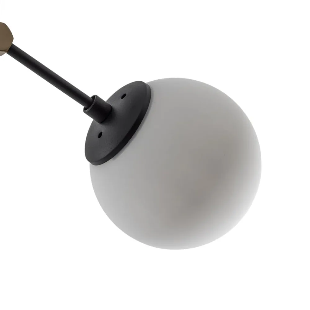 Opviq Loftlamper|Loftlamper > Loftlampe Damar, sort, glas, 2 lyskilder, længde 44 cm
