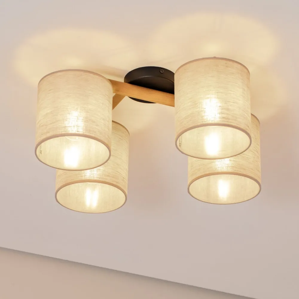 TK Lighting Loftlamper > Loftlampe Deva, 4 lyskilder, tekstil