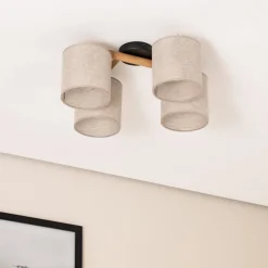 TK Lighting Loftlamper > Loftlampe Deva, 4 lyskilder, tekstil