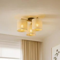 Loftlamper|Loftlamper ^ TK Lighting Loftlampe Deva, tekstil, 3 lyskilder