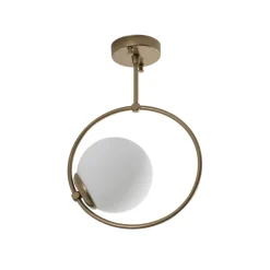 Gang|Loftlamper ^ Opviq Loftlampe Dolunay, Ø 26 cm, guldfarvet, glas, E27