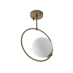 Gang|Loftlamper ^ Opviq Loftlampe Dolunay, Ø 26 cm, guldfarvet, glas, E27