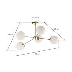 Euluna Loftlamper|Loftlamper > Loftlampe Dori, 5 lyskilder, guld