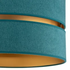 Duolla Loftlamper|Loftlamper > Loftlampe Duo i tekstil, turkis/guld, Ø40cm