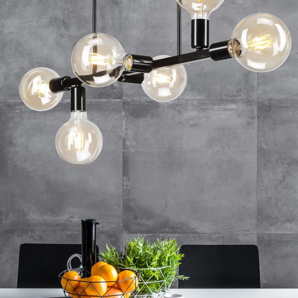 Lamkur Loftlamper > Loftlampe Eliza, 6 lyskilder, sort