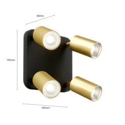 Nowodvorski Lighting Loftlamper|Spotlights > Loftlampe Eye Spot med 4 lyskilder, sort/messing