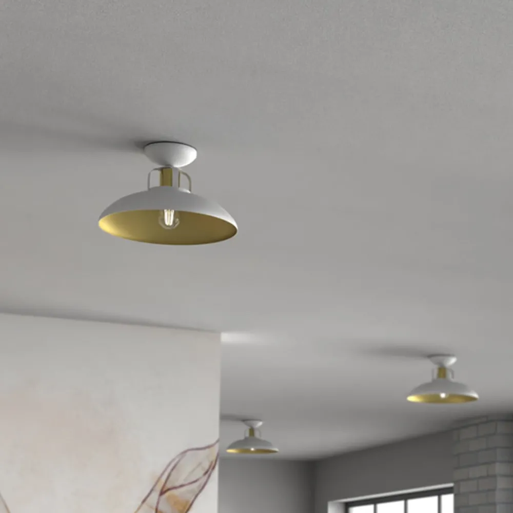 Loftlamper ^ Eko-Light Loftlampe Felix, hvid/guld