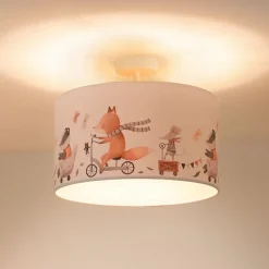 Duolla Loftlamper|Loftlamper > Loftlampe Ferdi Kids, tekstil, hvid, farvet