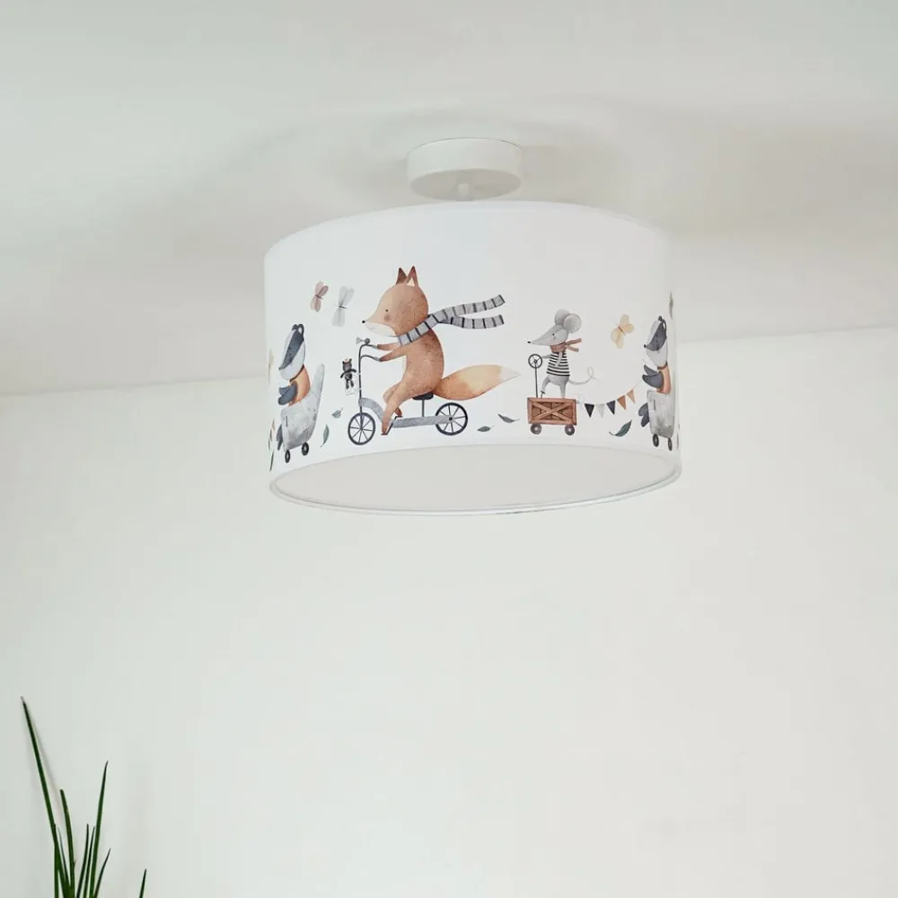 Duolla Loftlamper|Loftlamper > Loftlampe Ferdi Kids, tekstil, hvid, farvet