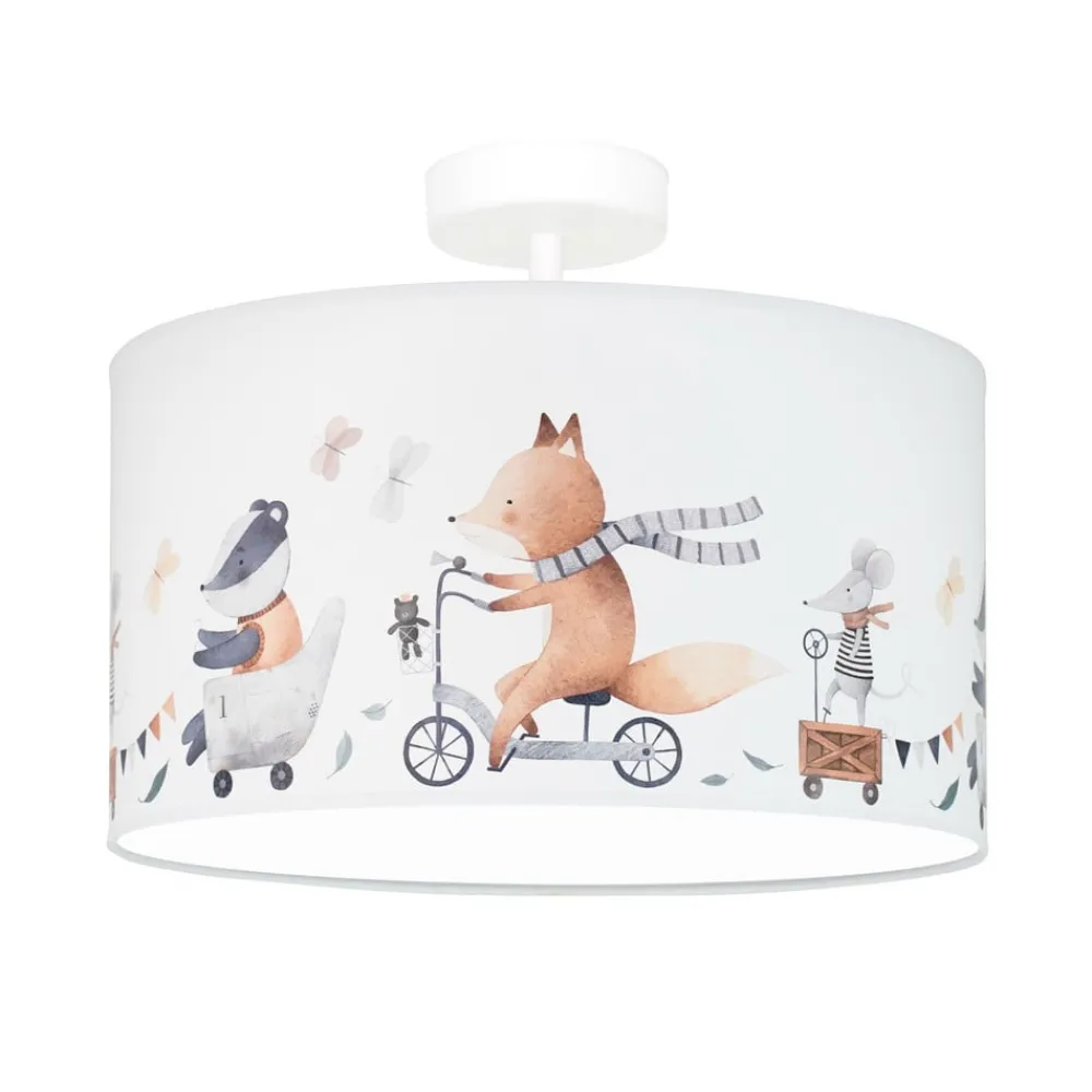 Duolla Loftlamper|Loftlamper > Loftlampe Ferdi Kids, tekstil, hvid, farvet