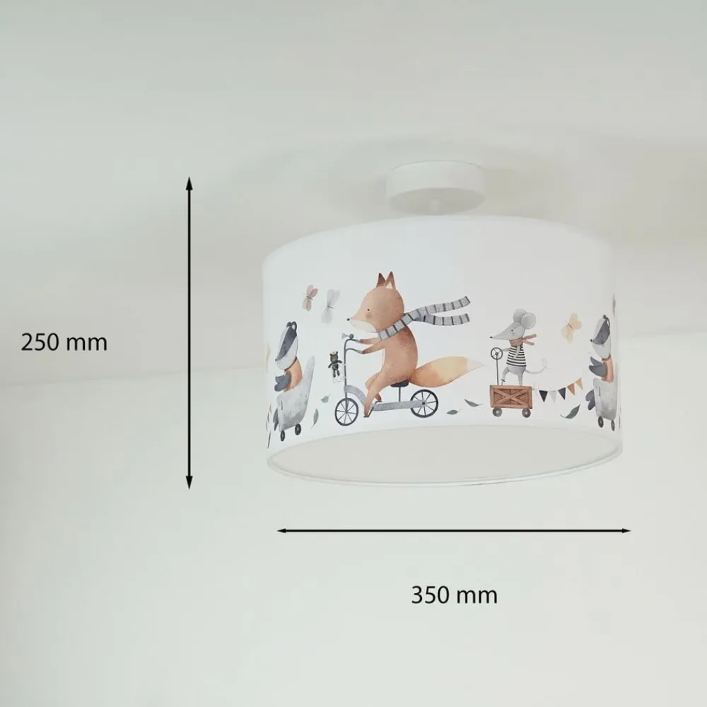 Duolla Loftlamper|Loftlamper > Loftlampe Ferdi Kids, tekstil, hvid, farvet