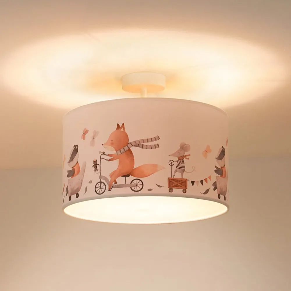Duolla Loftlamper|Loftlamper > Loftlampe Ferdi Kids, tekstil, hvid, farvet