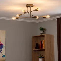 Opviq Loftlamper|Loftlamper > Loftlampe Flower 176, 6 lyskilder, guld antik