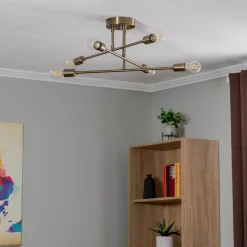 Opviq Loftlamper|Loftlamper > Loftlampe Flower 176, 6 lyskilder, guld antik