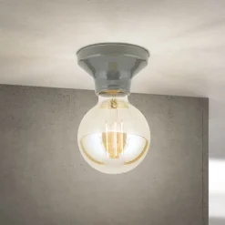 ORION Loftlamper > Loftlampe Frost, grå, keramik, E27