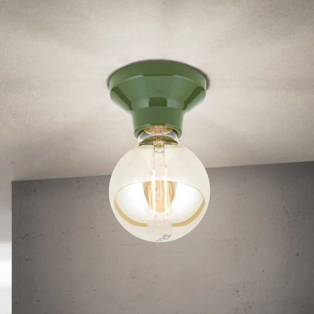 ORION Loftlamper|Loftlamper > Loftlampe Frost, grøn, keramik, E27