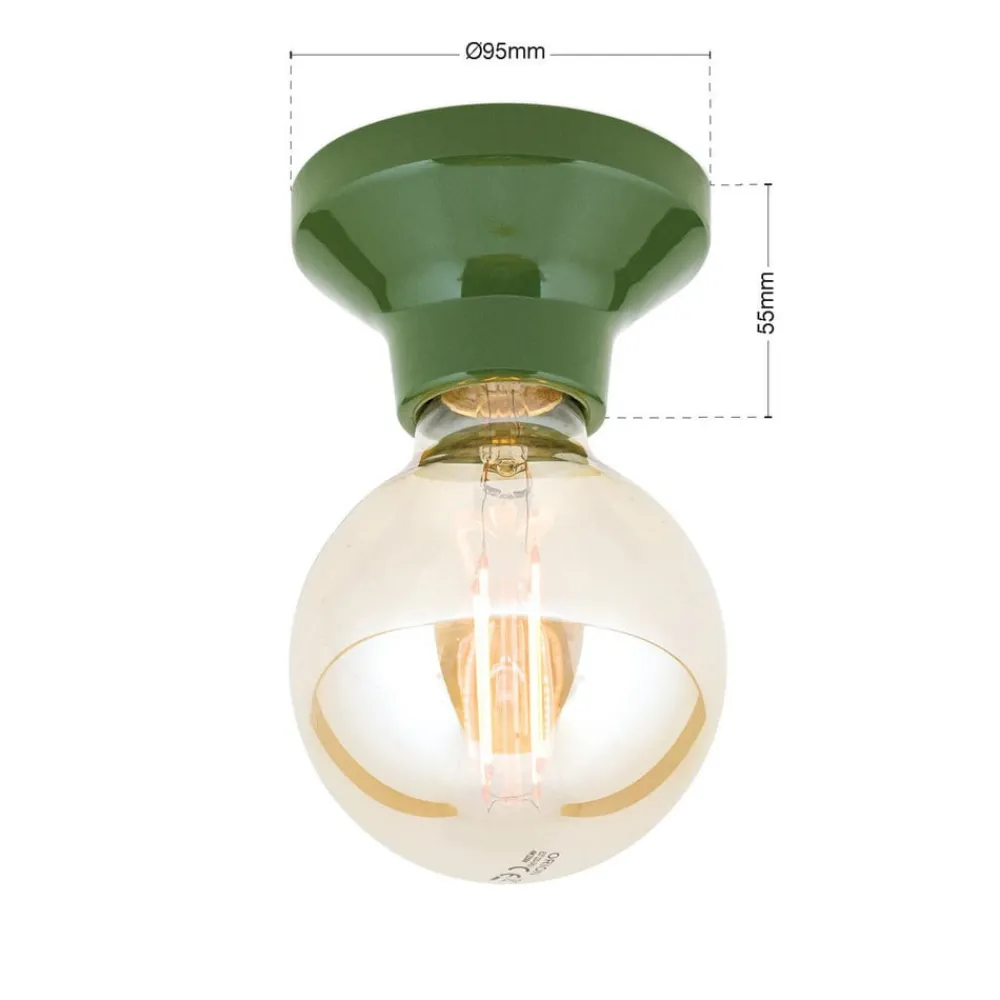 ORION Loftlamper|Loftlamper > Loftlampe Frost, grøn, keramik, E27