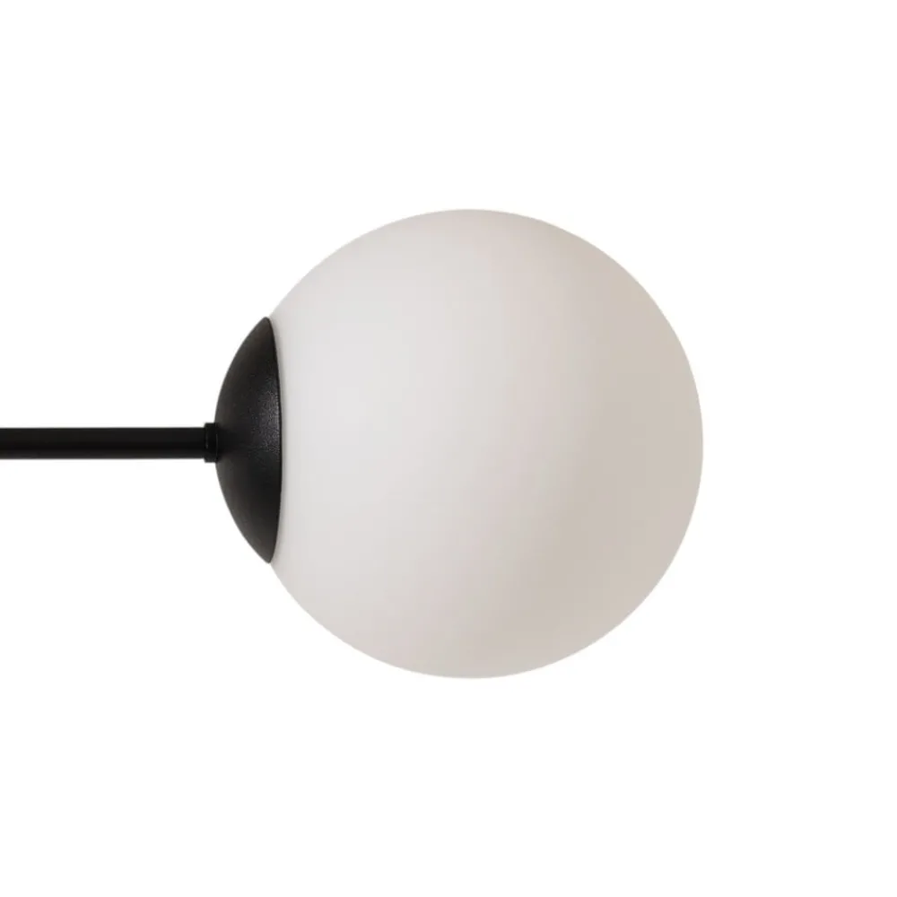 Loftlamper|Loftlamper ^ Euluna Loftlampe Glassy, 6 lyskilder, sort/opal