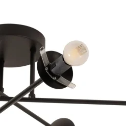Loftlamper|Loftlamper ^ Euluna Loftlampe Glassy, 6 lyskilder, sort/opal