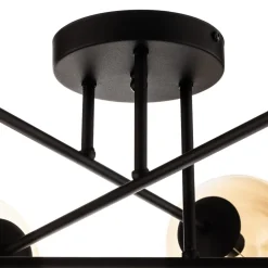 EMIBIG LIGHTING Gang|Loftlamper > Loftlampe Glassy, sort, ravfarvet, glas, 6 lyskilder, E14