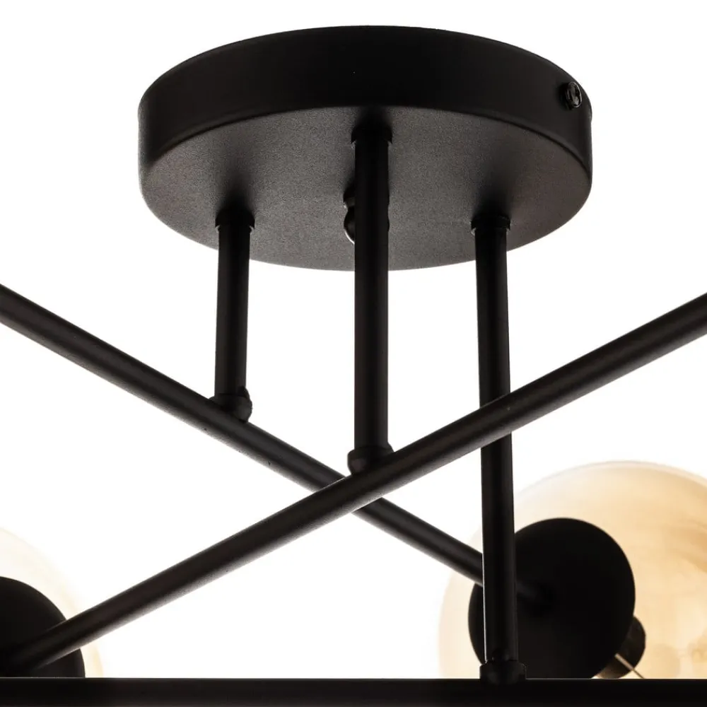 EMIBIG LIGHTING Gang|Loftlamper > Loftlampe Glassy, sort, ravfarvet, glas, 6 lyskilder, E14
