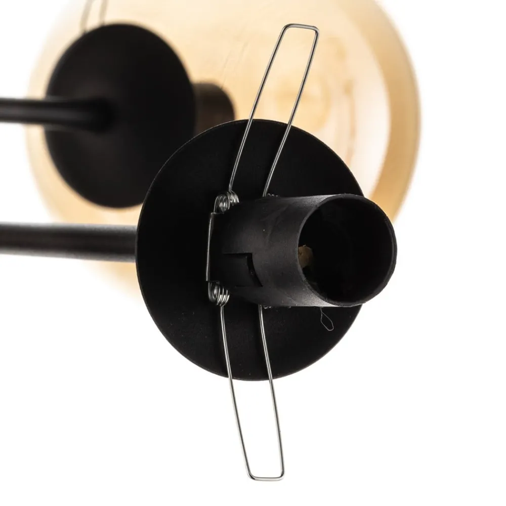 EMIBIG LIGHTING Gang|Loftlamper > Loftlampe Glassy, sort, ravfarvet, glas, 6 lyskilder, E14