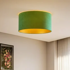 Duolla Loftlamper > Loftlampe Golden Roller Ø 60 cm mørkegrøn/guld