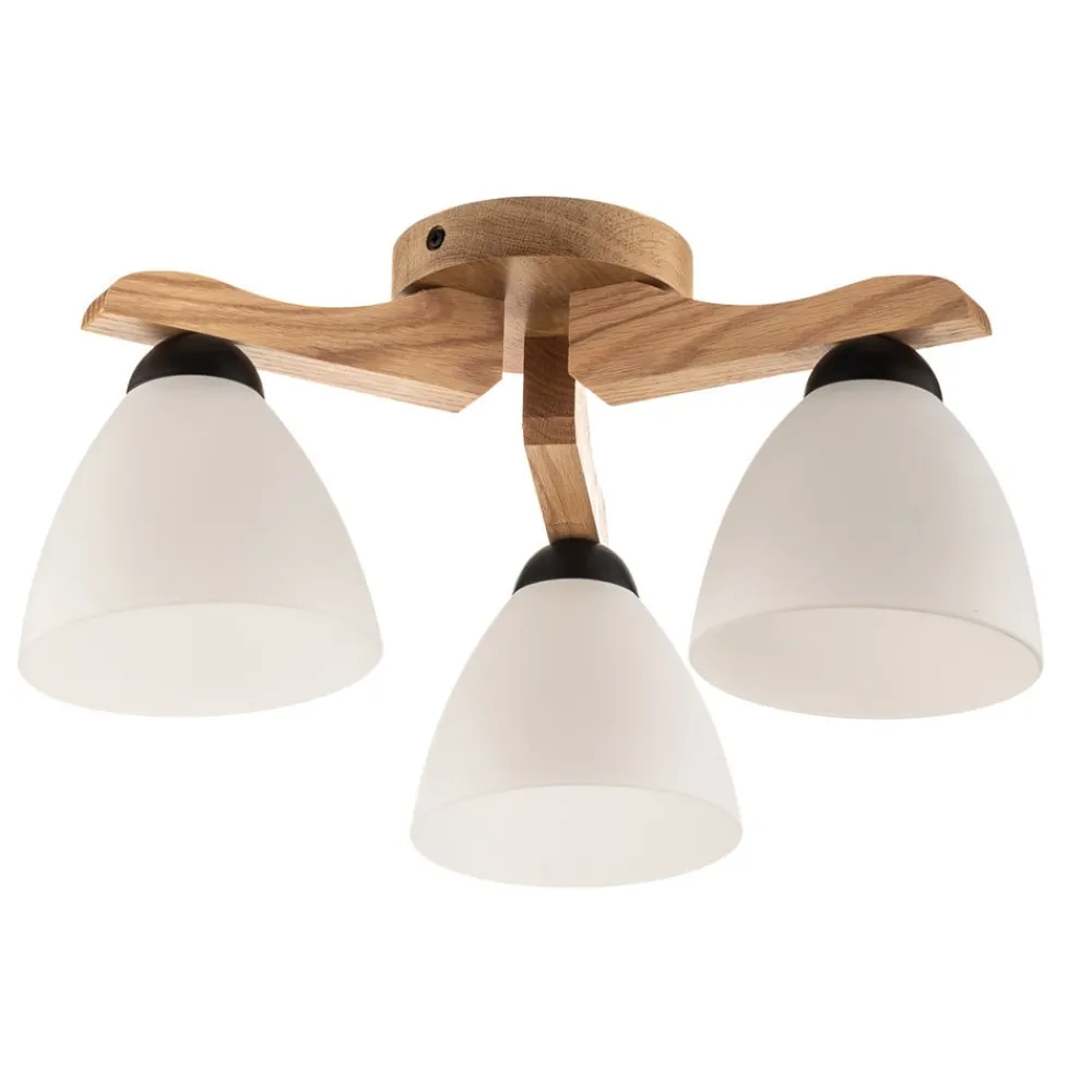 Lamkur Loftlamper > Loftlampe Haro, eg/hvid 3 lyskilder