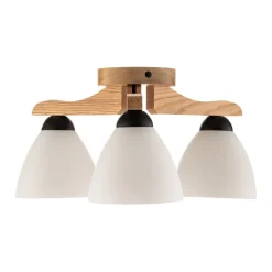 Lamkur Loftlamper > Loftlampe Haro, eg/hvid 3 lyskilder