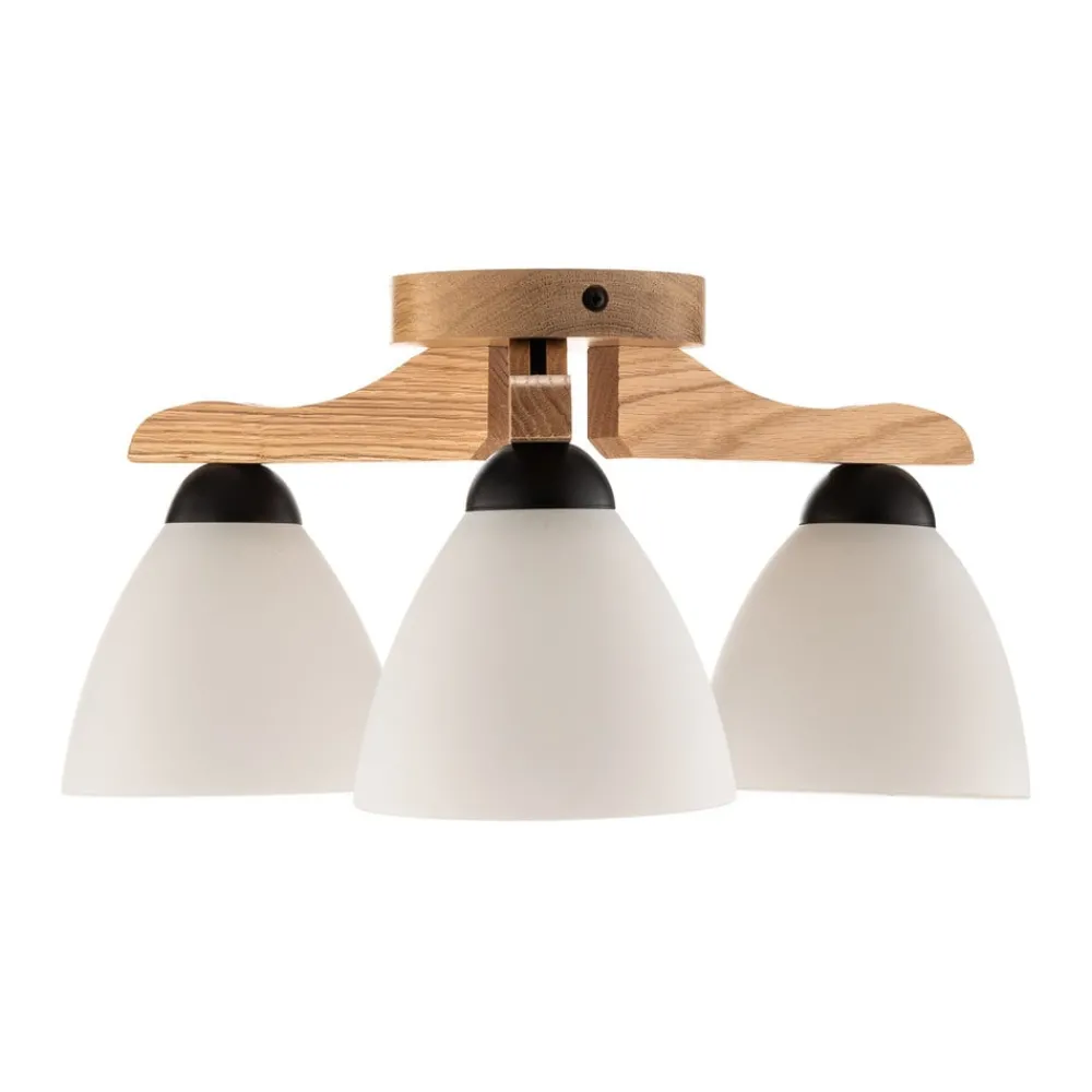 Lamkur Loftlamper > Loftlampe Haro, eg/hvid 3 lyskilder