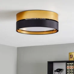 TK Lighting Loftlamper > Loftlampe Hilton, sort/guld, Ø 45 cm