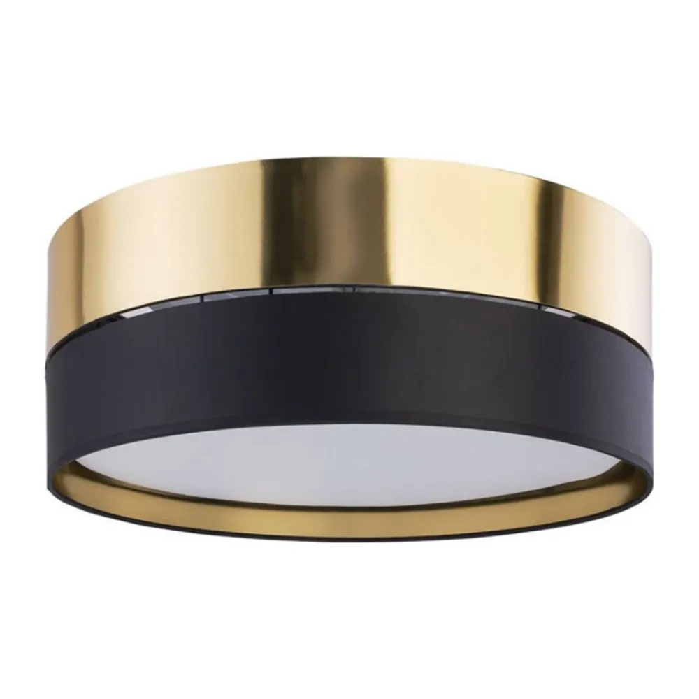 TK Lighting Loftlamper > Loftlampe Hilton, sort/guld, Ø 45 cm