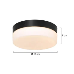 Loftlamper ^ Steinhauer Loftlampe Ikaro sort, Ø 18 cm, metal, plast