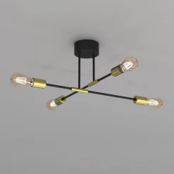 Luminex Loftlamper > Loftlampe Ilia, sort/guld, 4 lyskilder