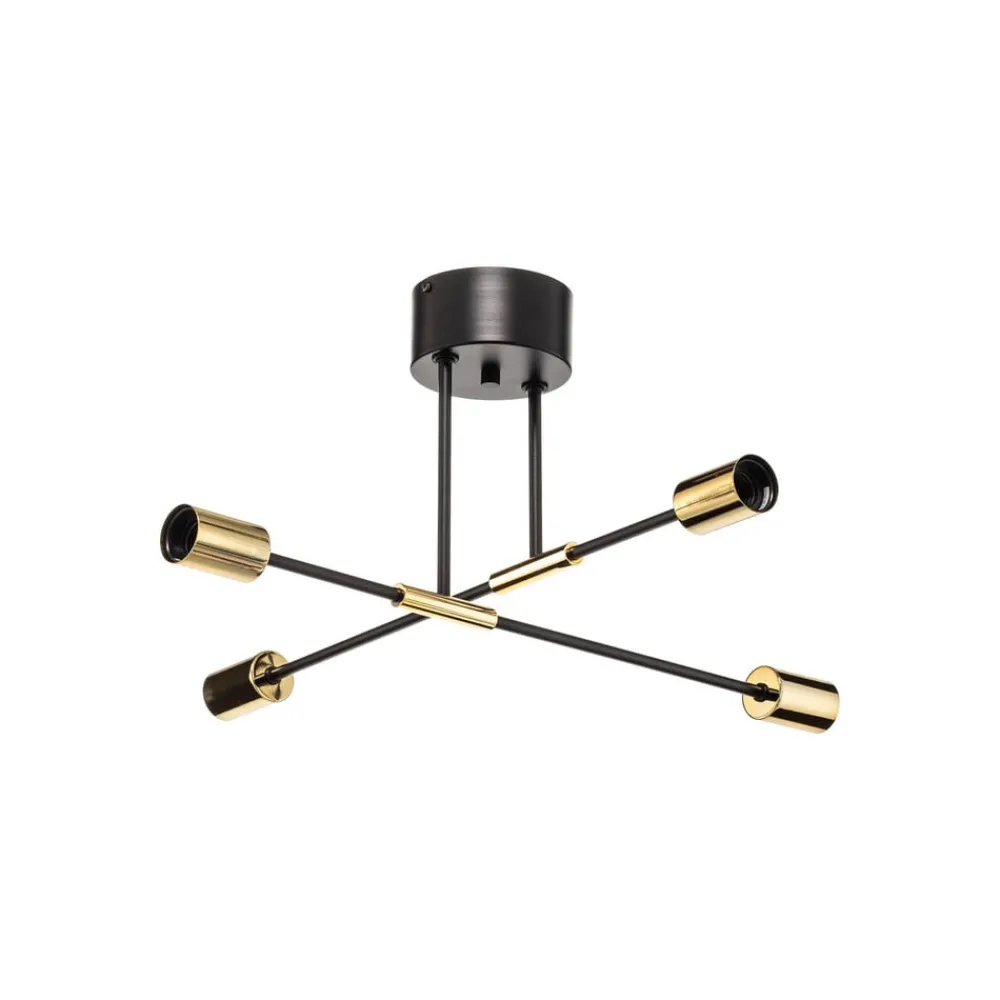 Luminex Loftlamper > Loftlampe Ilia, sort/guld, 4 lyskilder