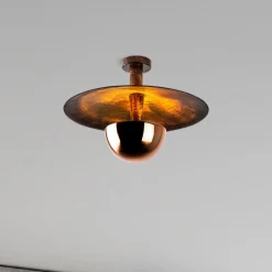 Opviq Loftlamper > Loftlampe Kurt 13355, kobberfarvet, metal, Ø 48 cm