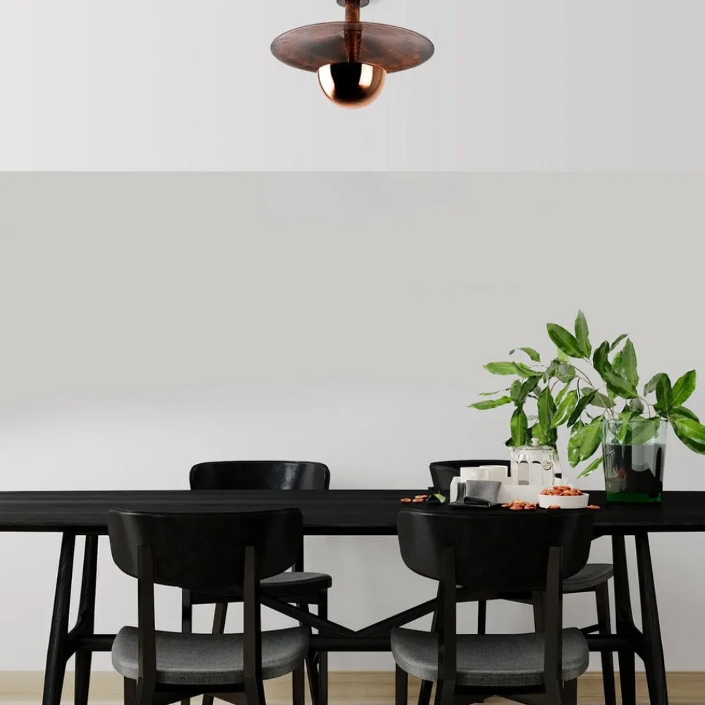 Opviq Loftlamper > Loftlampe Kurt 13355, kobberfarvet, metal, Ø 48 cm
