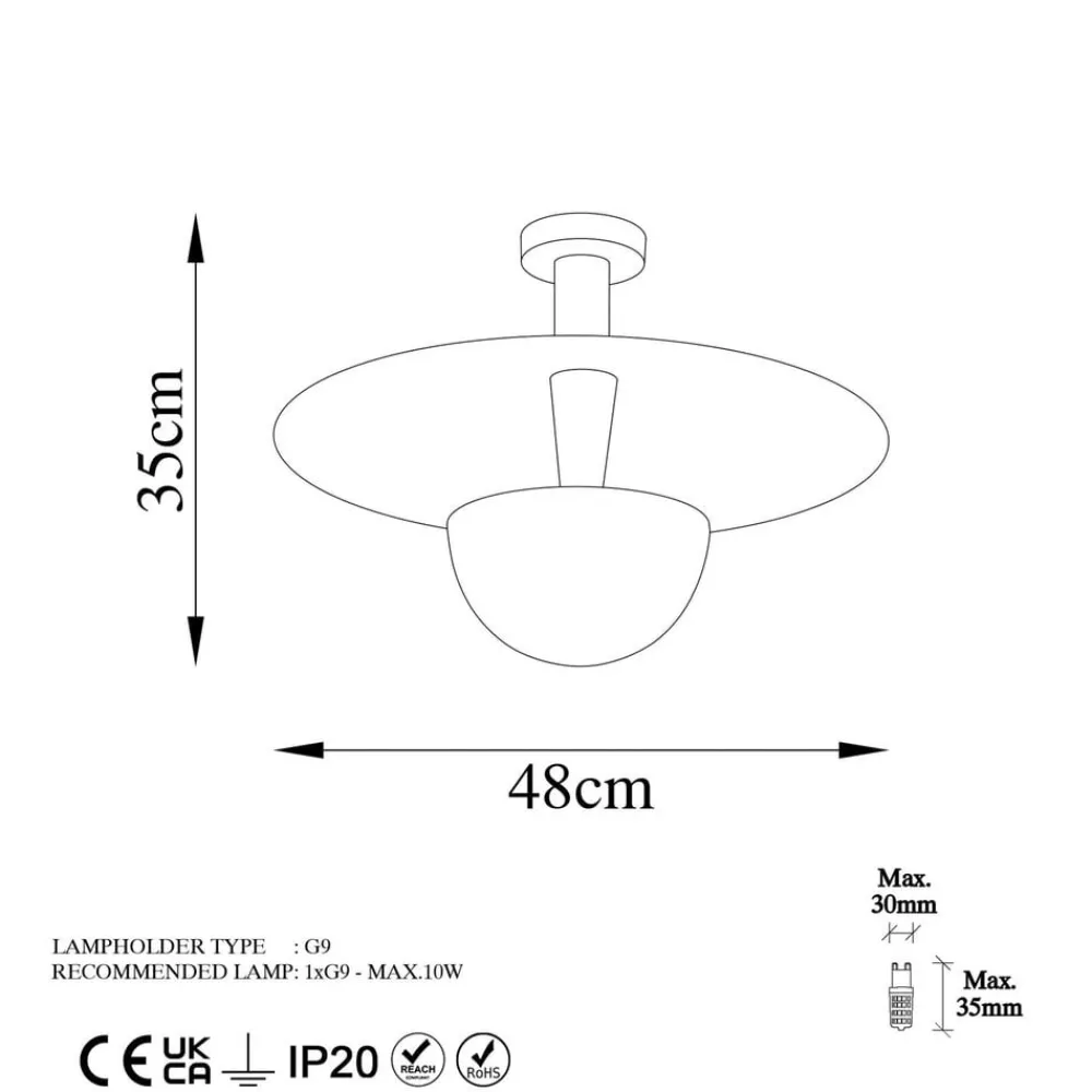 Opviq Loftlamper > Loftlampe Kurt 13355, kobberfarvet, metal, Ø 48 cm