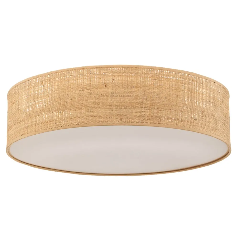 Loftlamper|Loftlamper ^ Eko-Light Loftlampe Leano beige rund af rattan