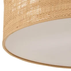 Loftlamper|Loftlamper ^ Eko-Light Loftlampe Leano beige rund af rattan