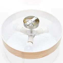 Globo Loftlamper > Loftlampe Libba med afstand i cremefarvet træ