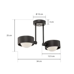 Loftlamper|Loftlamper ^ Argon Loftlampe Mado i stål, blå, 2 lyskilder