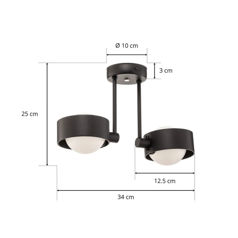 Loftlamper|Loftlamper ^ Argon Loftlampe Mado i stål, blå, 2 lyskilder