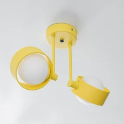 Gang|Loftlamper ^ Argon Loftlampe Mado i stål, gul, 2 lyskilder