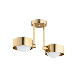 Argon Loftlamper > Loftlampe Mado, stål messingfarvet, glas opal, 2 lyskilder.